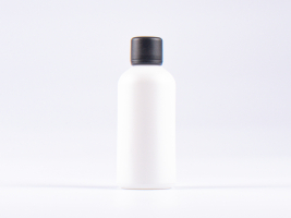 Weissglasflasche 100ml, mit Schraubverschluss & Giessring